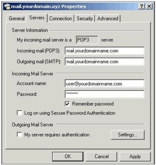 Configuring Email Address in Outlook Express