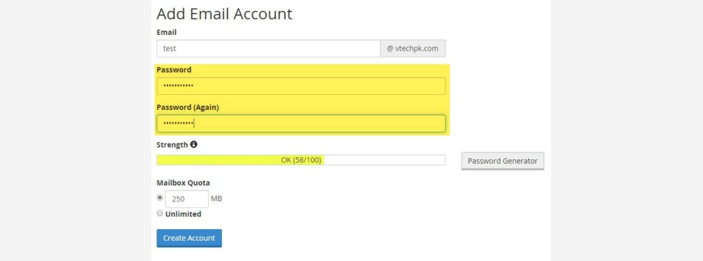 Create Email account in cPanel