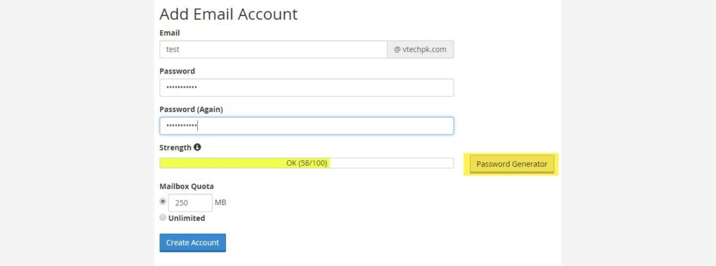 Create Email account in cPanel